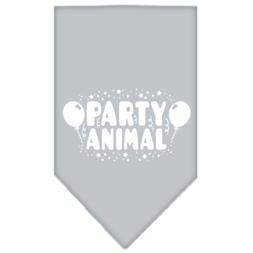 Party Animal Screen Print Bandana Grey Large